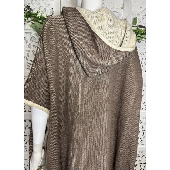 Soft Surroundings Women’s Missy One Size Brown Hoodie Poncho Cape - Picture 8 of 12